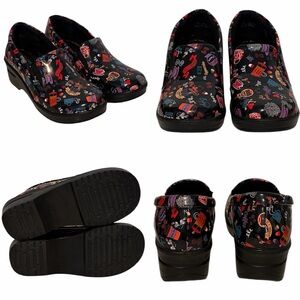 Easy Works Colorful Coffee Print Nursing Medical Clogs Women’s size 6.5
